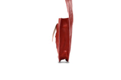 Tobacco pouch red in full grain leather, made in France, engraving offered.