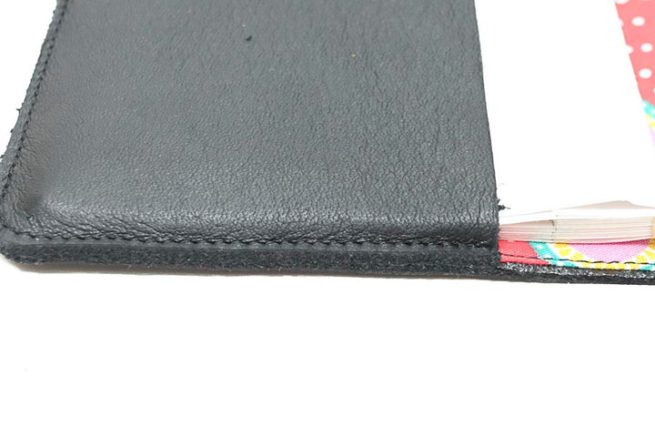 Portefeuille-chéquier en cuir noir