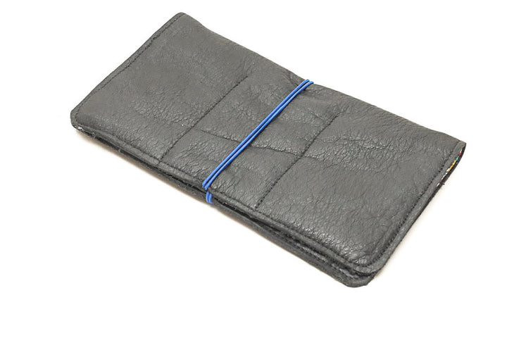 Portefeuille-chéquier en cuir noir