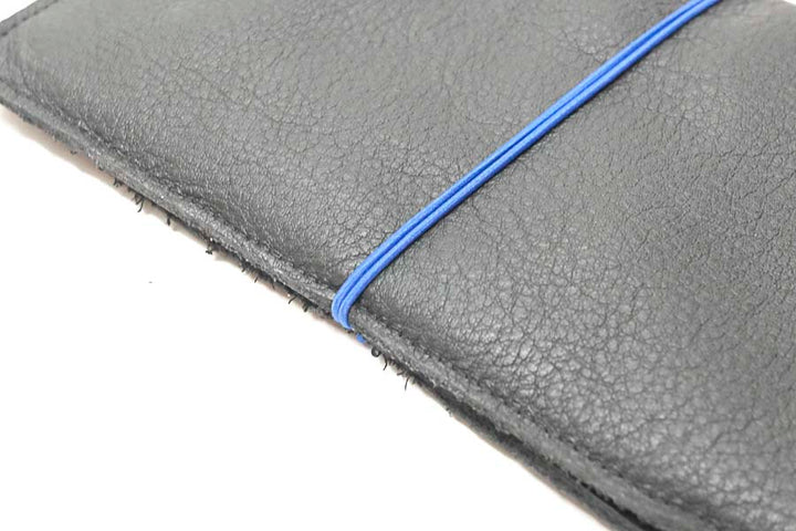 Portefeuille-chéquier en cuir noir