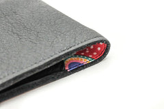 Portefeuille-chéquier en cuir noir