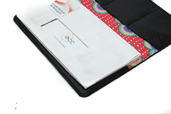 Portefeuille-chéquier en cuir noir