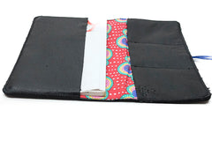 Portefeuille-chéquier en cuir noir