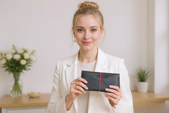 Black leather checkbook 