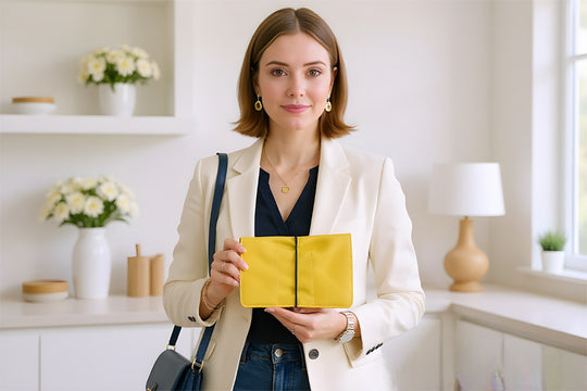 Portefeuille pour chéquier en cuir