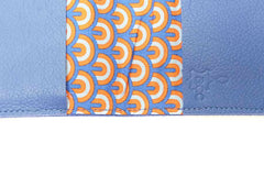 Porte-chequier en cuir bleu