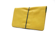 checkbook wallet long leather yellow