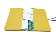 checkbook wallet long leather yellow
