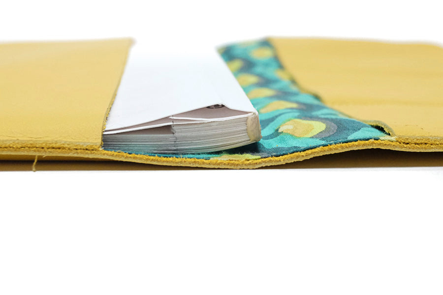 checkbook wallet long leather yellow