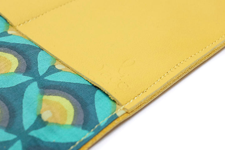 checkbook wallet long leather yellow