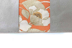 Porte-chéquier en cuir artisanal beige