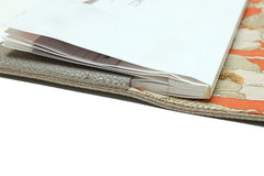 Porte-chéquier en cuir artisanal beige