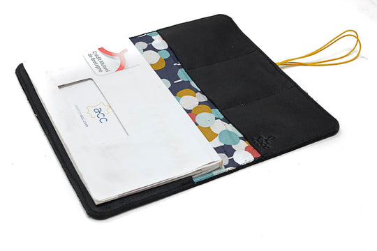 checkbook black leather long