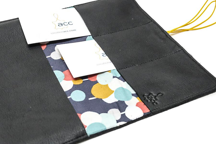 checkbook black leather long