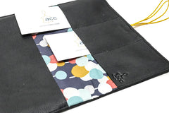 Porte-chéquier en cuir noir