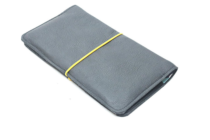 checkbook black leather long