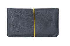 Porte-chéquier en cuir noir