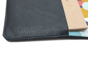 checkbook black leather long