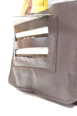 Pochette à tabac en cuir marron solex pour homme