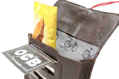 Pochette à tabac en cuir marron solex pour homme