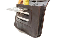 Pochette à tabac en cuir marron solex pour homme