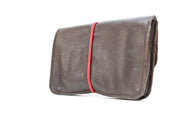 Pochette à tabac en cuir marron solex pour homme