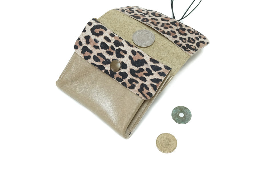 Large coin purse for women beige