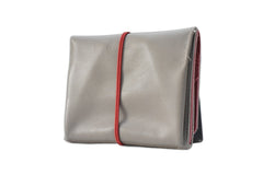 Handcrafted leather Large Beige Coin Purse in Supple Leather made in France - Detail 3
