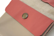 Handcrafted leather Large Beige Coin Purse in Supple Leather made in France - Detail 4
