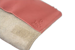 Handcrafted leather Large Beige Coin Purse in Supple Leather made in France - Detail 5