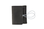 Handcrafted leather Large Blue Leather Coin Purse made in France - Detail 4