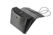 Handcrafted leather Large Grey Upcycled Leather Coin Purse, Handcrafted in Rennes made in France - Detail 2