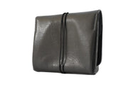 Handcrafted leather Large Grey Upcycled Leather Coin Purse, Handcrafted in Rennes made in France - Detail 3