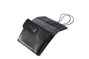 Handcrafted leather Large Grey Upcycled Leather Coin Purse, Handcrafted in Rennes made in France - Detail 4
