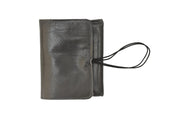Handcrafted leather Large Grey Upcycled Leather Coin Purse, Handcrafted in Rennes made in France - Detail 7