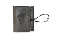 Handcrafted leather Large Grey Upcycled Leather Coin Purse, Handcrafted in Rennes made in France - Detail 7