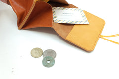 Grand porte-monnaie camel et jaune