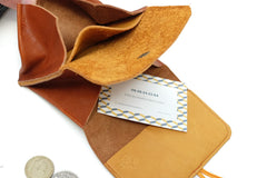Grand porte-monnaie camel et jaune