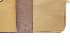 Grand porte-monnaie camel et jaune