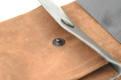 Grand porte-monnaie en cuir en cuir artisanal fait main à Rennes - Photo 8