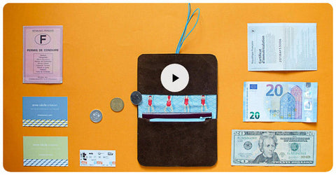 video portefeuille cuir