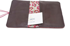 Minimalist brown dark Pamilacan wallet interior showing slots for 6 to 7 cards and matching fabric lining.