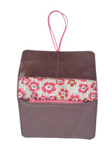 Minimalist brown dark Pamilacan wallet interior showing slots for 6 to 7 cards and matching fabric lining.