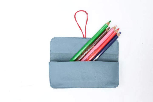 Leather pencil case.