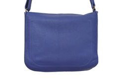 Handcrafted leather Small Upcycled Blue Leather Handbag made in France - Detail 2