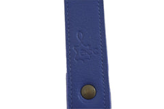 Handcrafted leather Small Upcycled Blue Leather Handbag made in France - Detail 6