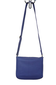 Handcrafted leather Small Upcycled Blue Leather Handbag made in France - Detail 10