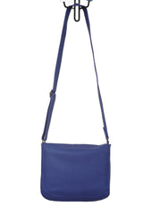 Handcrafted leather Small Upcycled Blue Leather Handbag made in France - Detail 10