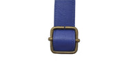 Handcrafted leather Small Upcycled Blue Leather Handbag made in France - Detail 11