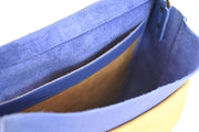 Handcrafted leather Small Upcycled Blue Leather Handbag made in France - Detail 13